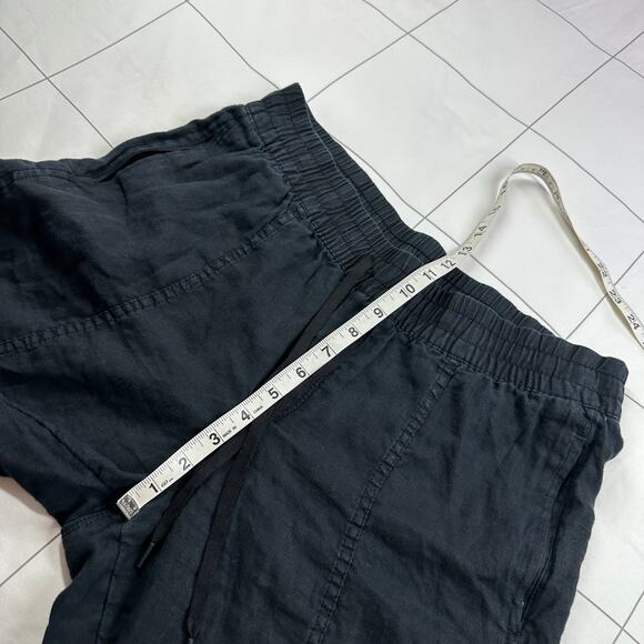 Athleta Pants Womens Medium Petite Black Retreat Linen High Rise Ankle Travel - Picture 10 of 13